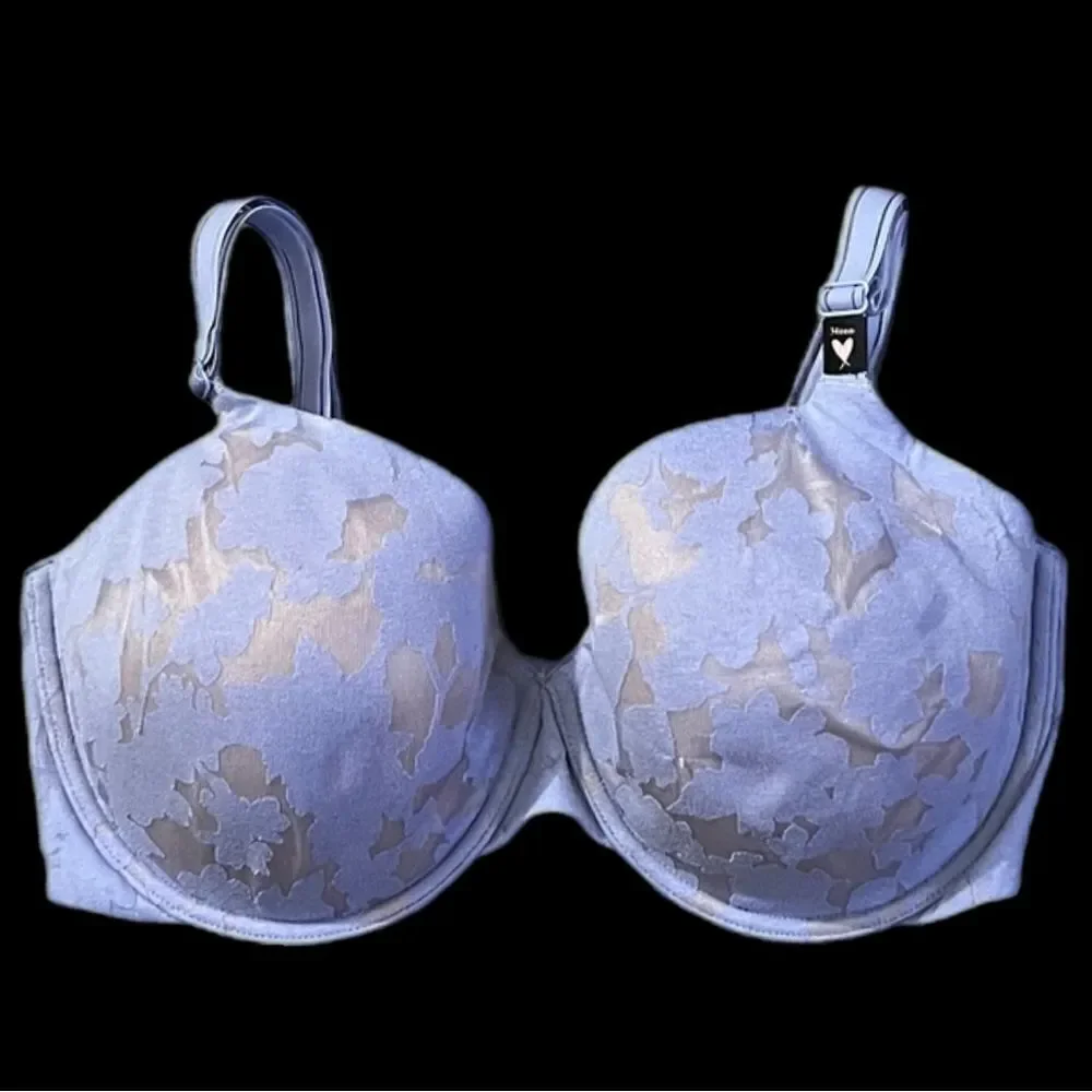 Victoria’s Secret Lined Perfect Coverage underwire mesh lace bra lavender 34DDD